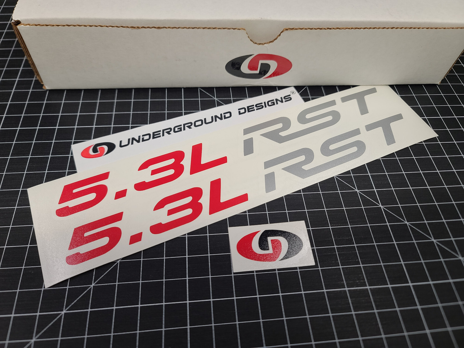 5.3L RST Hood Decals (2pk) Rally Sport Truck Stickers Silverado Tahoe 2019-2024