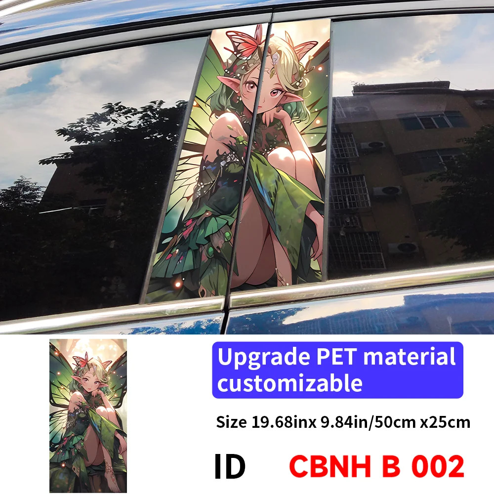 Wing Girl Anime Car B-pillar Vinyl Decals Waterproof Cover Scratches Decor