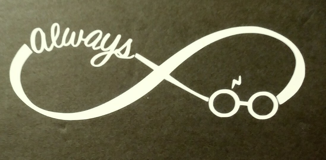 HARRY POTTER ALWAYS INFINITY Vinyl Window Decal Glossy White # HP-1