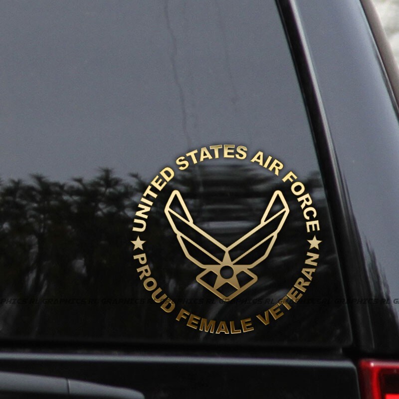 Proud Female Veteran Vinyl Decal Sticker – Air Force, Army, Navy, Marines