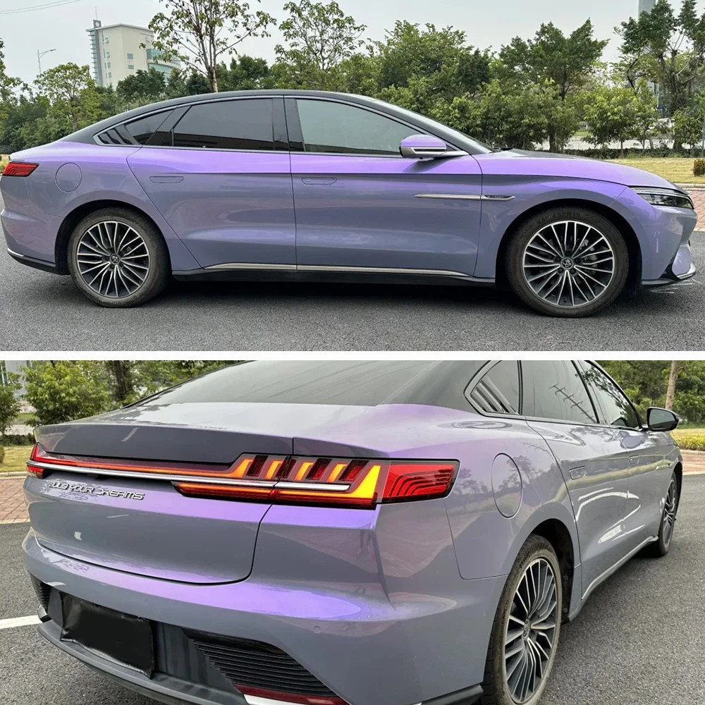 Gray Purple Vinyl Wrap Car Body Decoration Film Waterproof Auto Styling Sticker