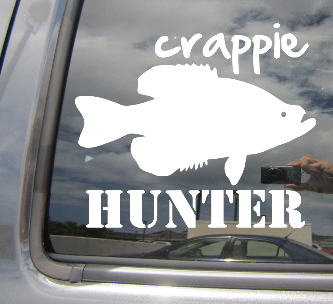 Crappie Hunter – Fishing Fisherman Angler Car Window Vinyl Decal Sticker 01519