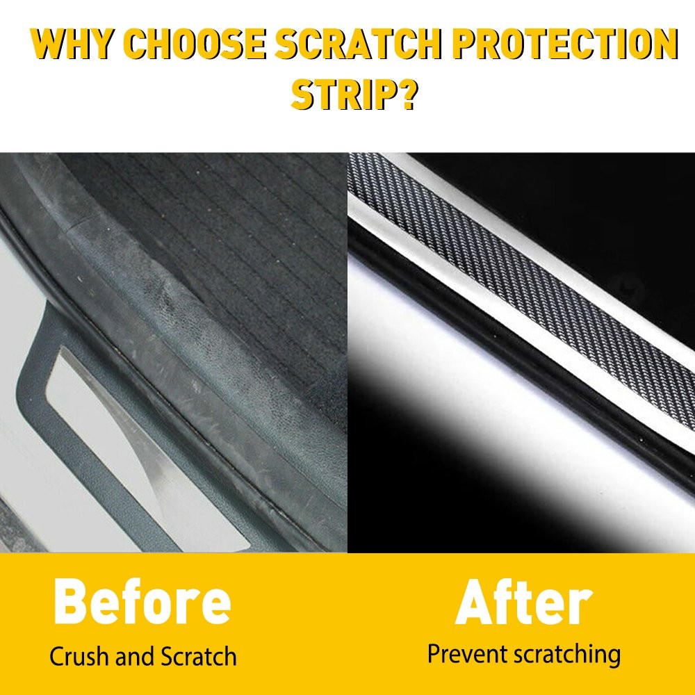 10ft Carbon Fiber Vinyl Wrap Sticker Anti Scratch Car Door Sill Protector 1-10x