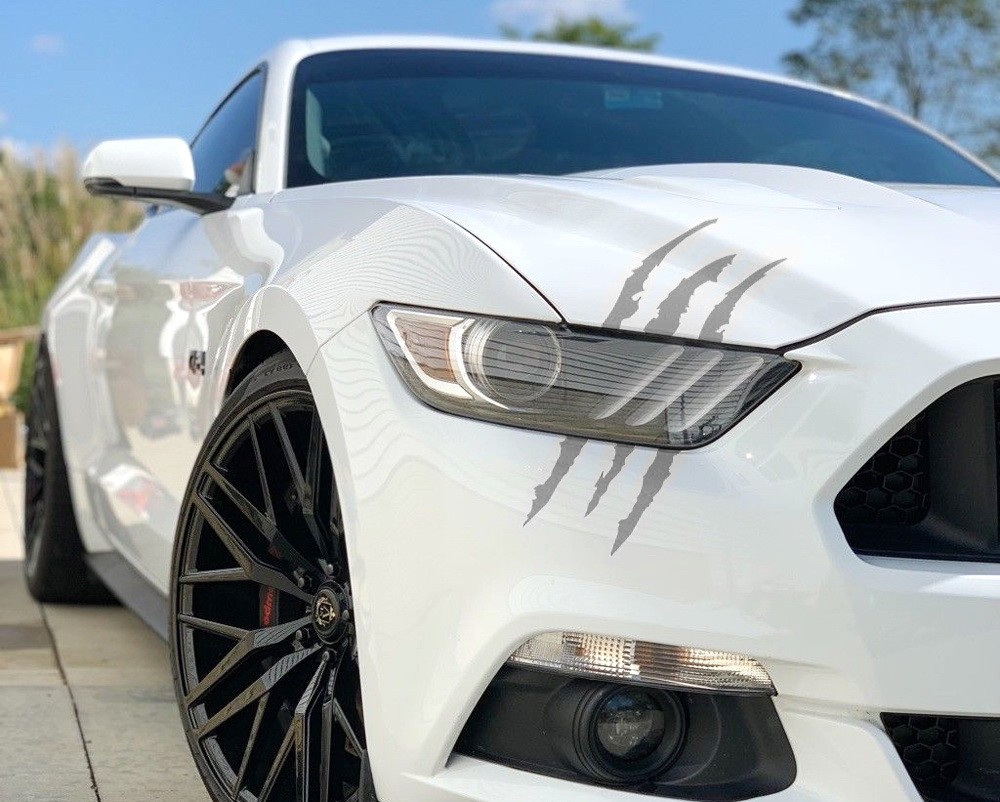 White Silver Eye Scar Mark, Scratch Shape Decal For Car Headlight Decoration