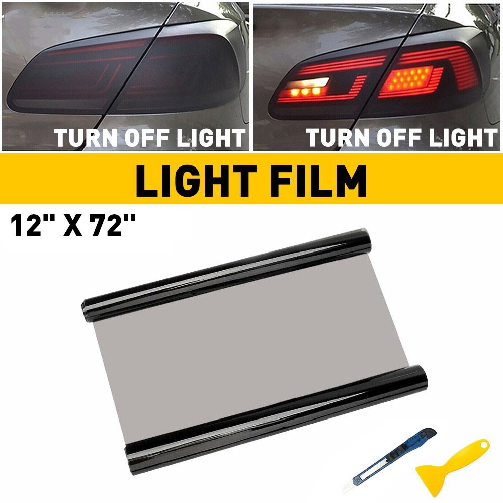 12×72″ Smoke Matte Black Tail Light Headlight Tint Vinyl Film Overlay Wrap Sheet