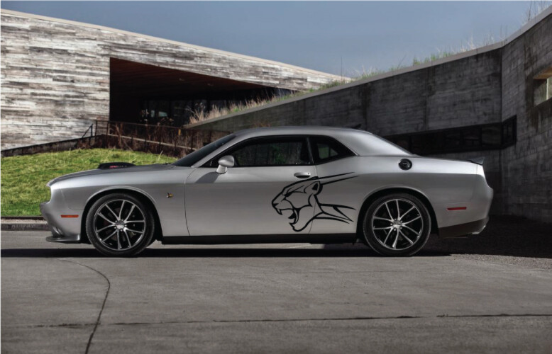 DS/PS Fits Challenger Prowling Cat Car Truck Vehicle Graphic Decal Side Sticker