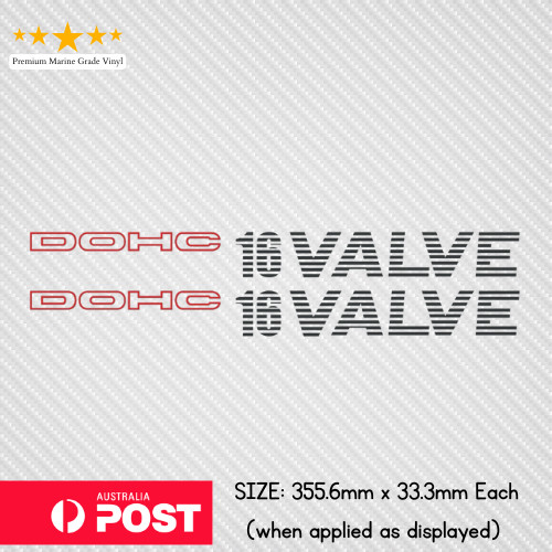 DOHC 16 VALVE Vinyl Sticker Decals