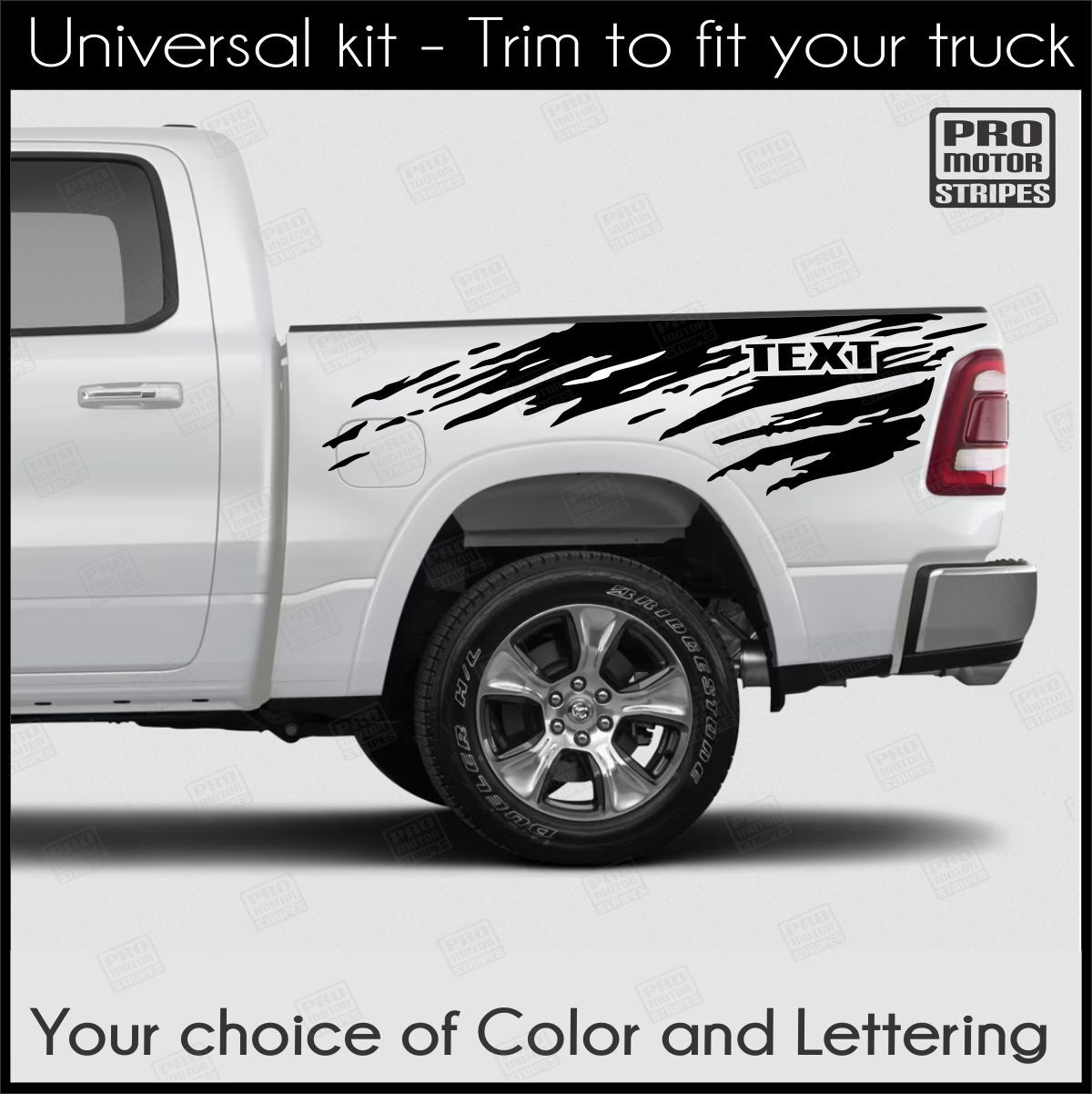 Splash Bed Box Side Stripes Decals For Chevrolet Silverado Colorado S10 WT LT EV