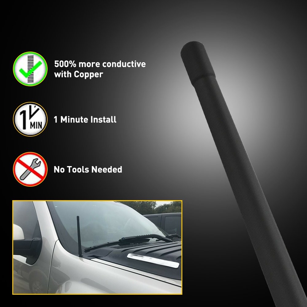 1/2Set 7″ inch Black Short Antenna Mast AM/FM Radio Fit for CHEVY SILVERADO 2006