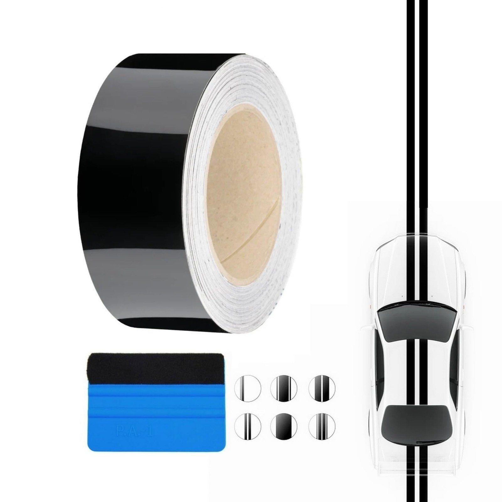 Gloss Black Vinyl Wrap Film Chrome Delete DIY Automotive 2 Inch x 25 Ft