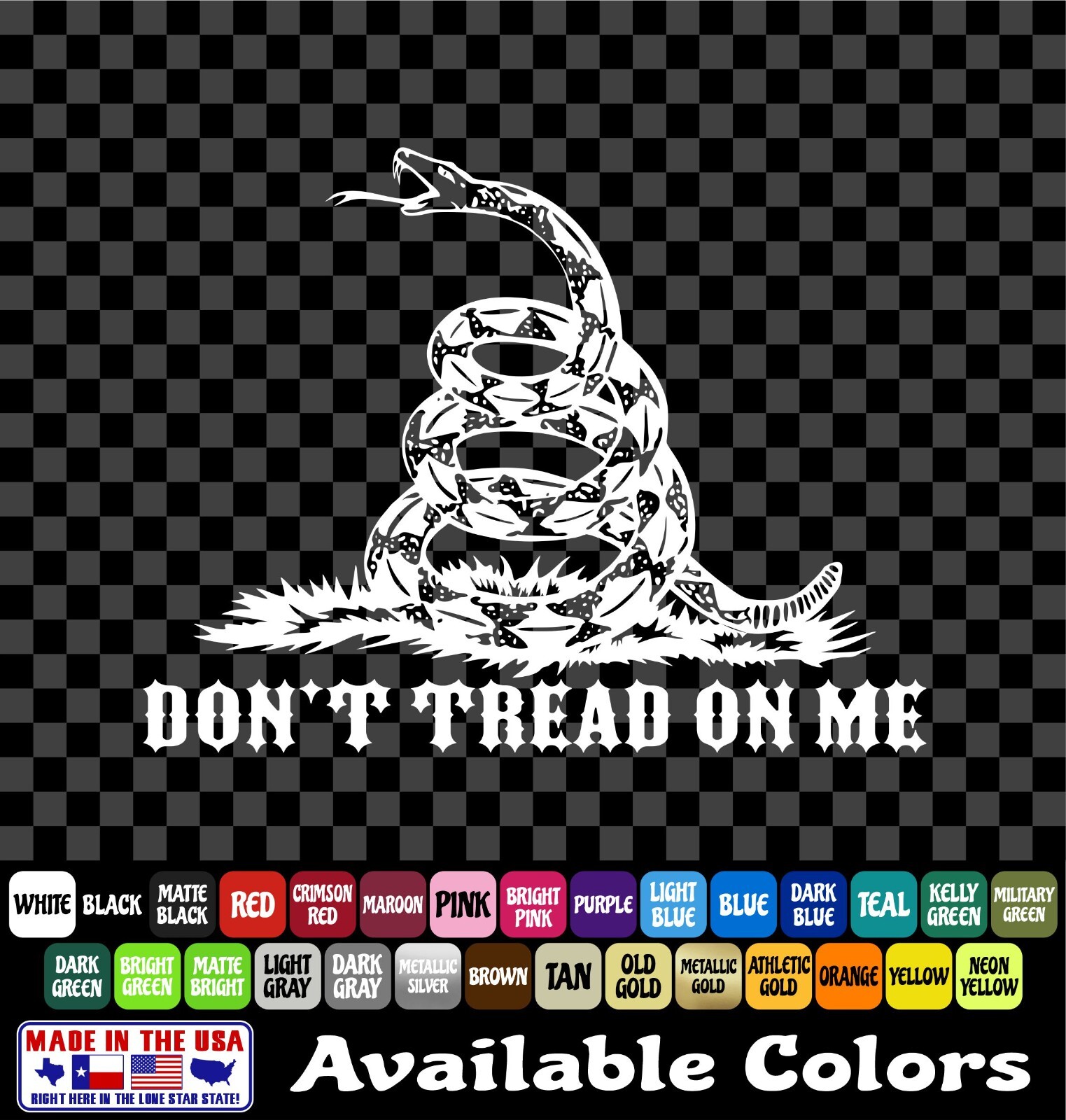 Don’t Tread Rattlesnake Decal 2A Rights Gadsden Flag 2nd Amendment Vinyl