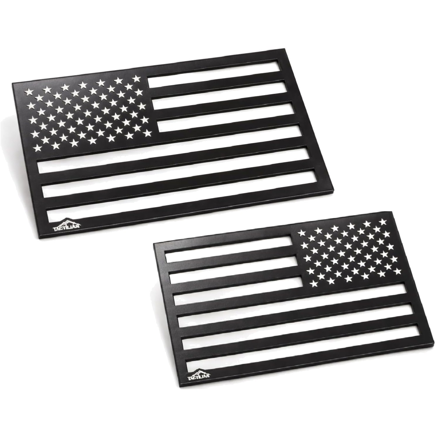 Patriotic Black American Flag Magnets – No Residue & Easy to Relocate – 2 Count