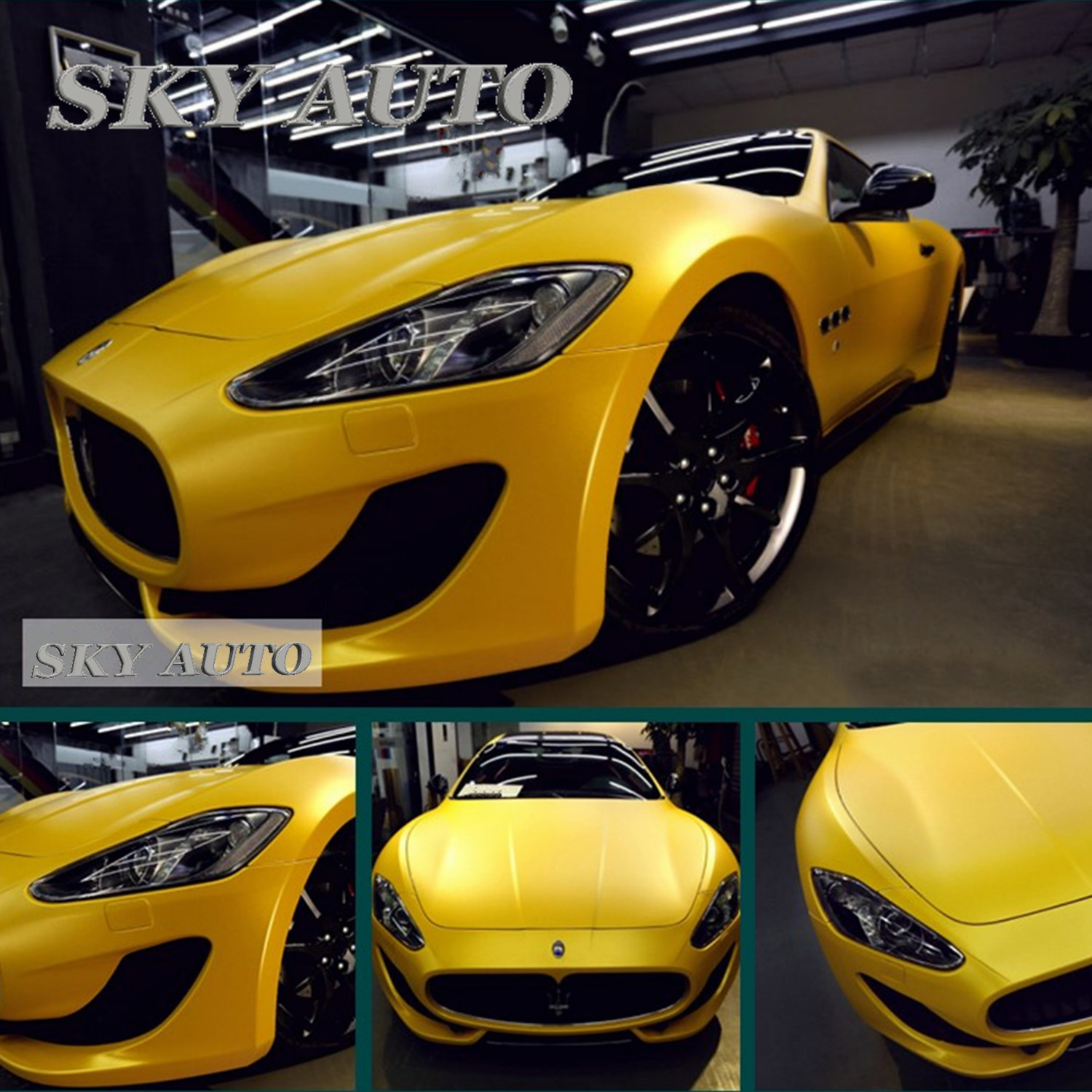 Gold Premium car Satin Matte Chrome Plating Vinyl Sticker sheet Air Release