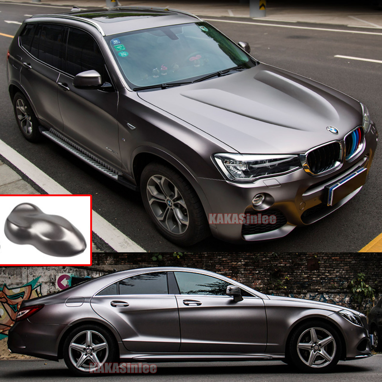 Bubble Free / Entire Car Pearl Metal Sticker Vinyl Wrap Satin Chrome Decal HDUS