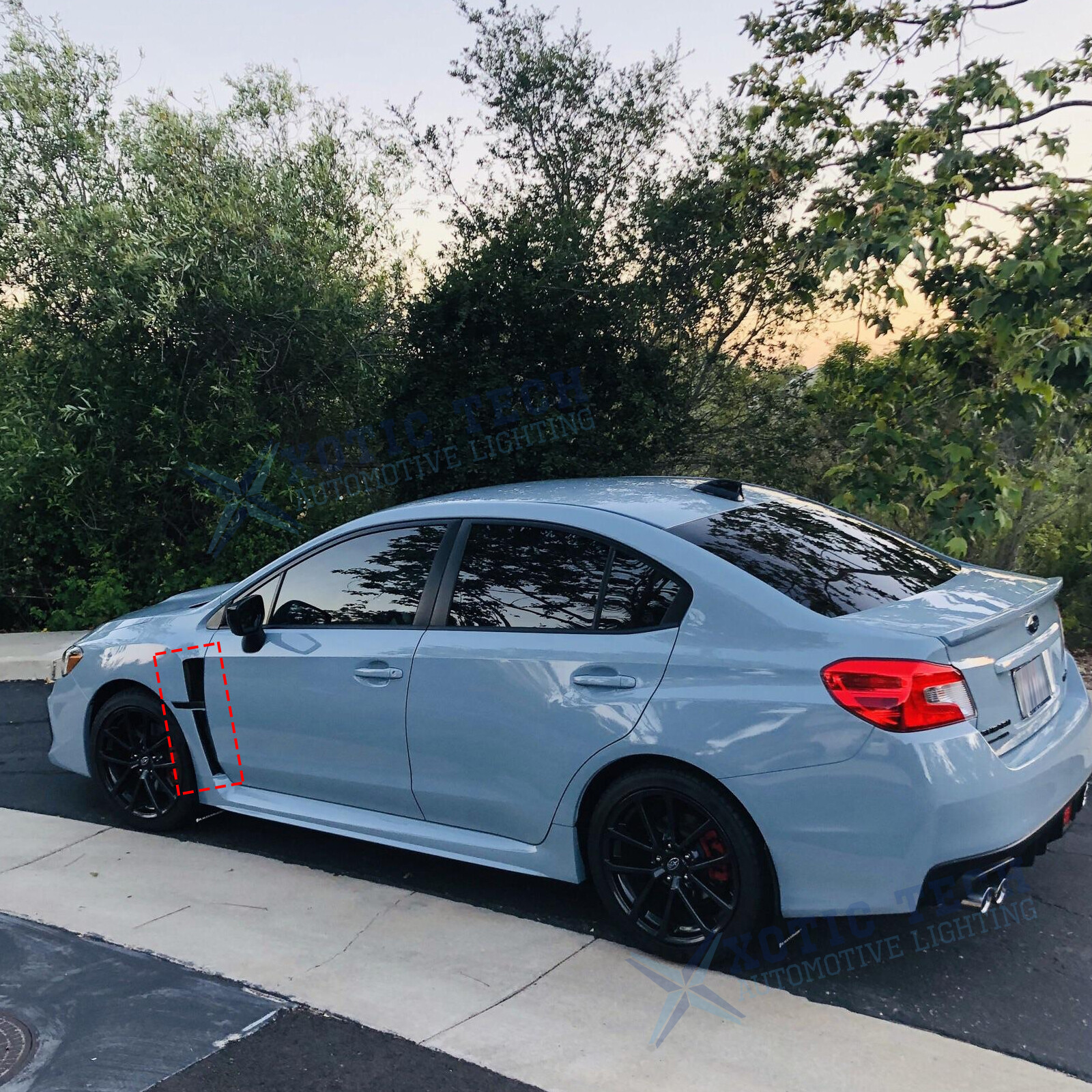 Matte Black Front Side Fender Vent Sticker Full Set For Subaru WRX STI 2015-2021