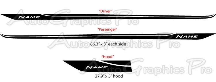 Sweep Hood Racing Vinyl Graphics Kit Decals Stripes fits 2012-2016 Chevy Sonic