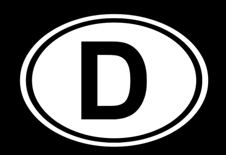 D Germany Country Code Oval Motorsports Vinyl Decal Sticker Window Euro