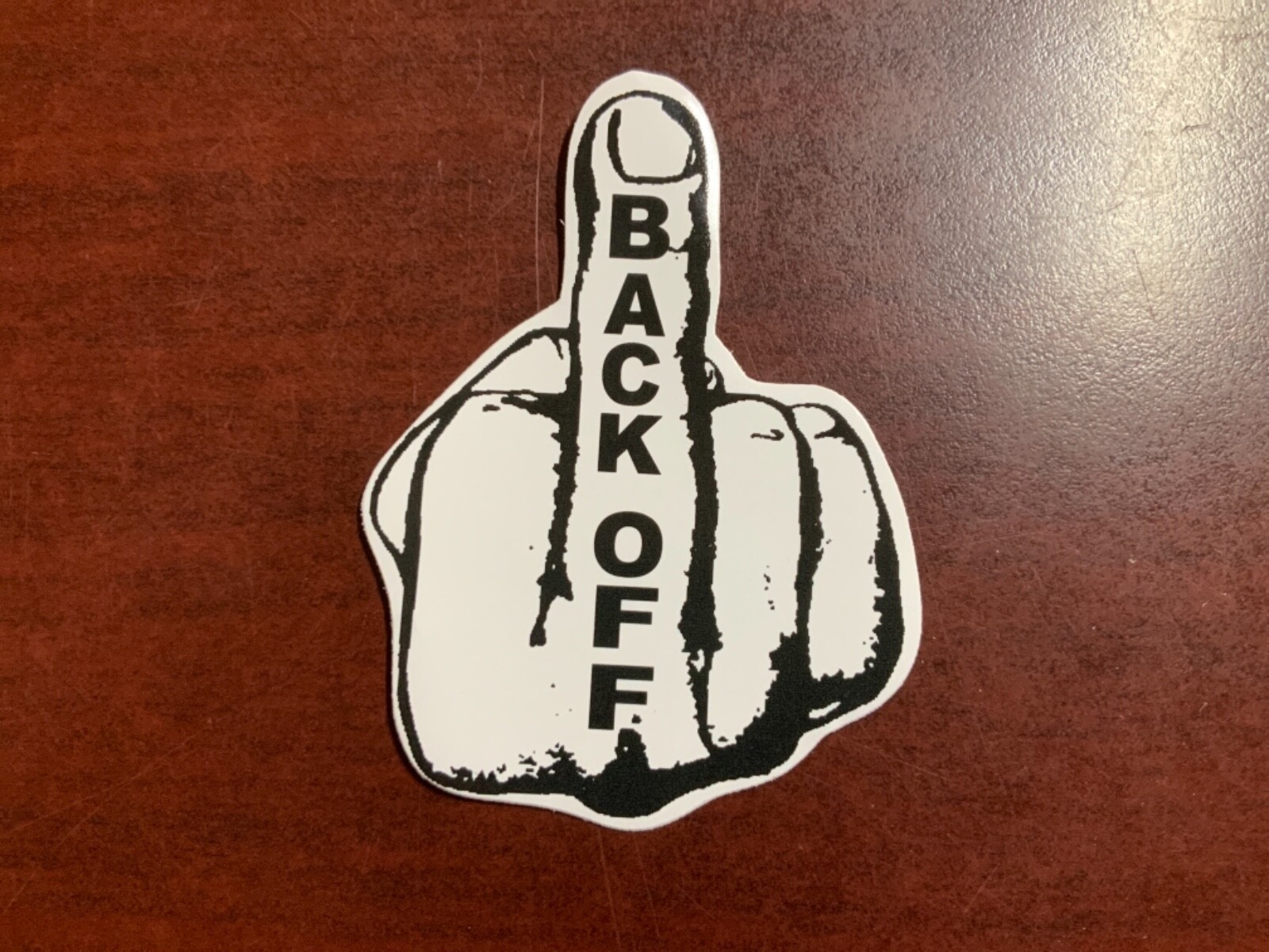 Motorcycle Sticker for Helmets or toolbox #1,704 Finger Back Off