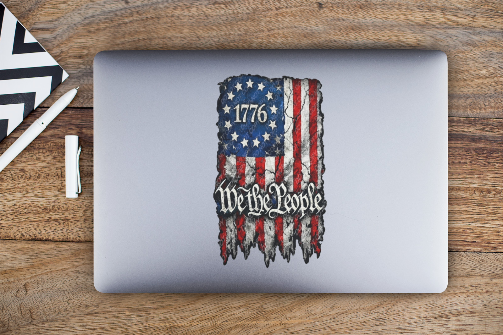1776 We The People American Flag Vinyl Decal Distressed USA Car Window Sticker