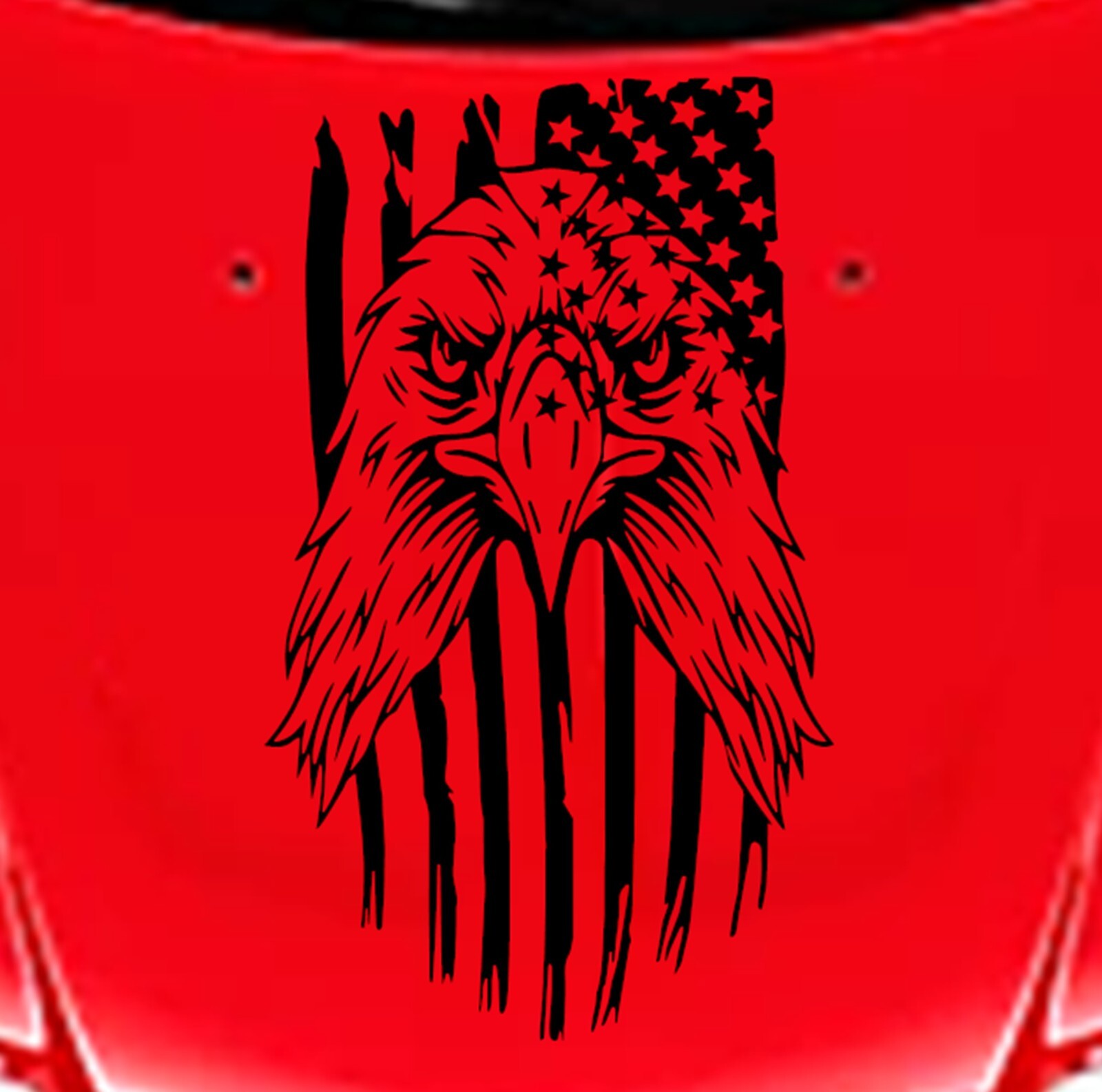 NEW Eagle Flag USA Hood Door Vinyl Decal Racing Stripes (Fits CHARGER)