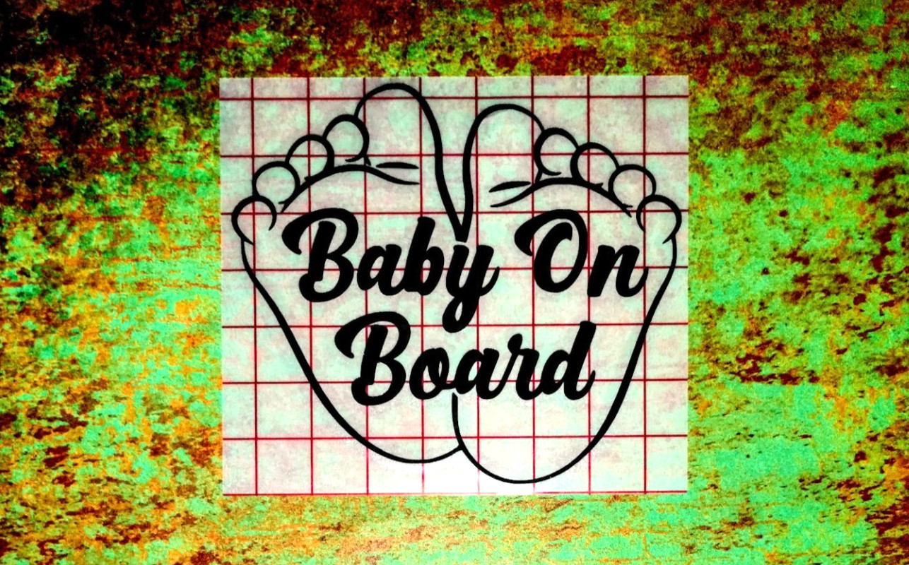 Baby On Board Vinyl Decal w/Cute Feet | Proud Parent | Car, Van, SUV, Windows