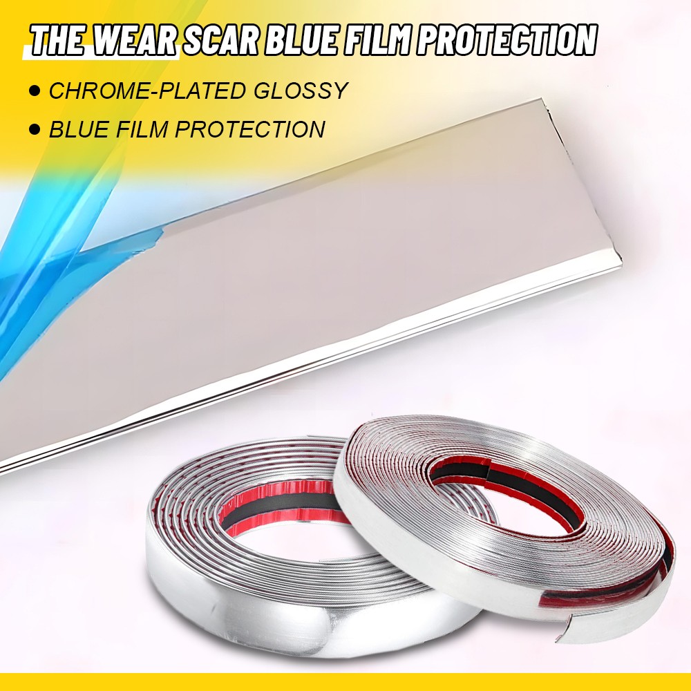 Chrome Trim Molding, Body Side Trim Strip for Car/Truck Bumper Door Window Guard