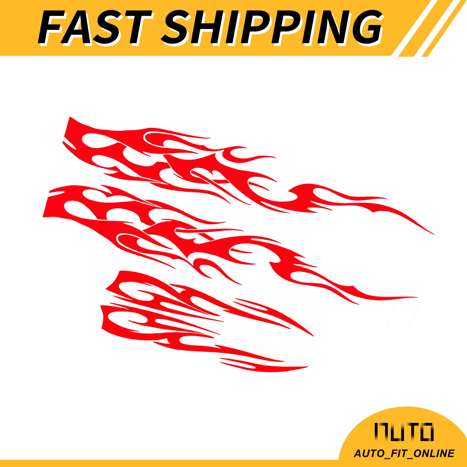 2Pair Large Flame Small Flame Pattern Car Bumper Sticker Decal Waterproof Red