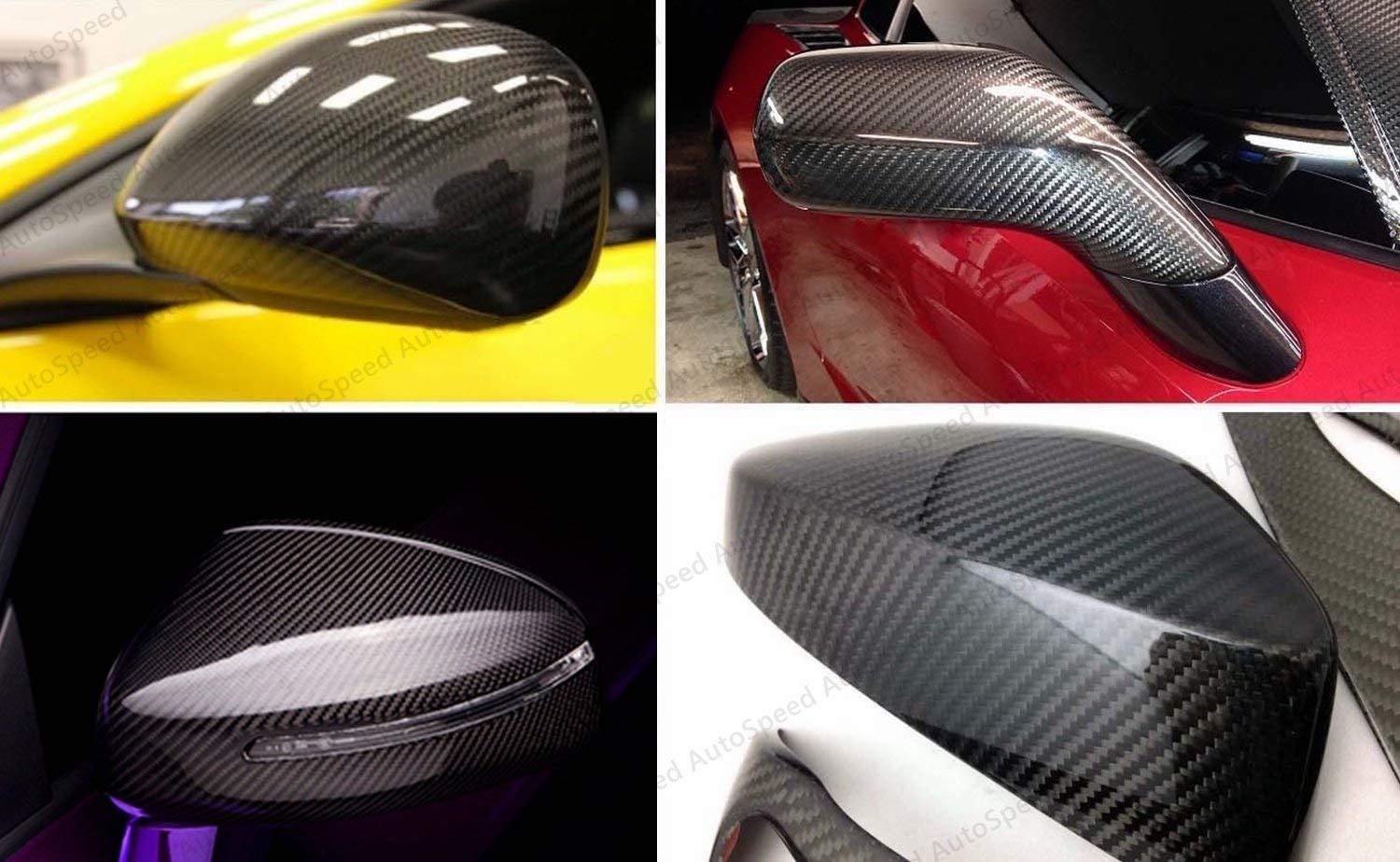 5D Premium HIGH GLOSS Black Carbon Fiber Vinyl Wrap Bubble Free Air Release