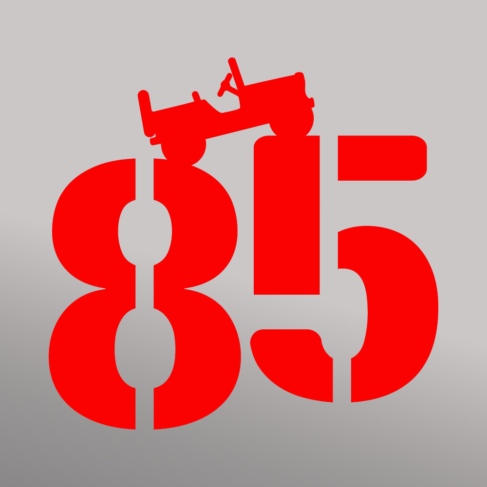 85th Anniversary military stencil decal for Jeep SET OF 2 Custom design