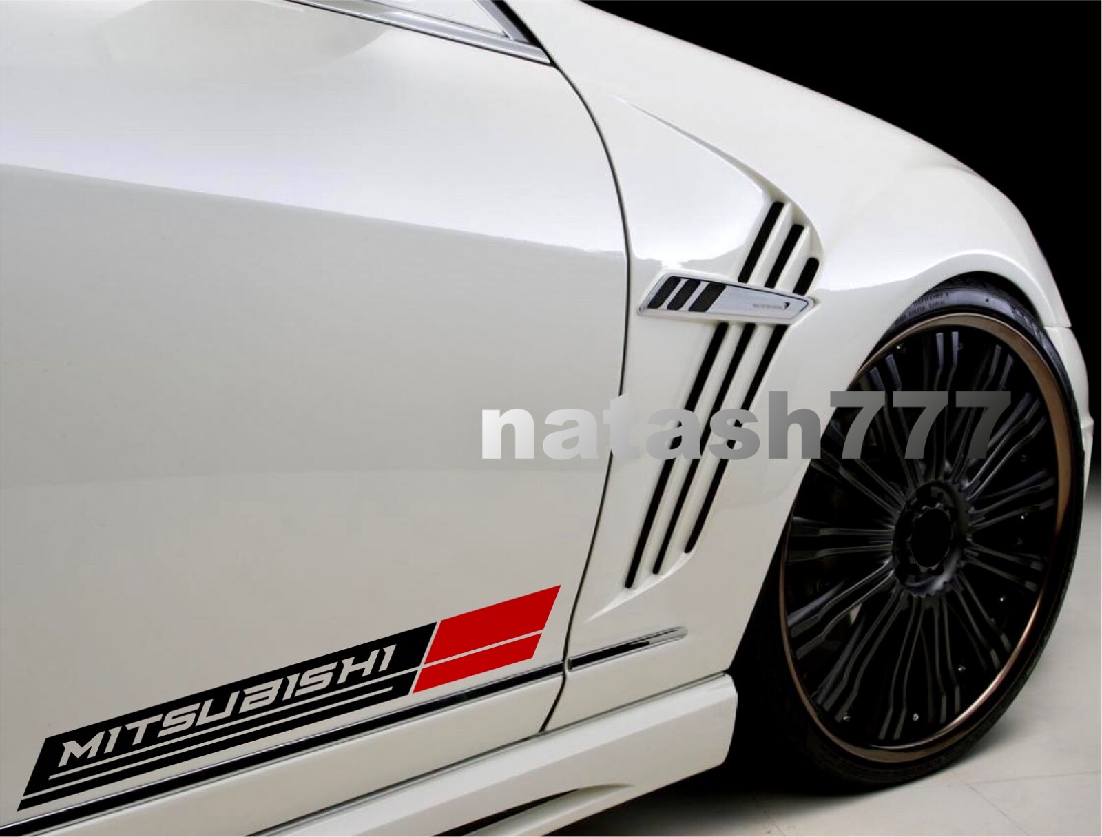 MITSUBISHI Sport Racing Performance Car Vinyl Decal Sticker Emblem logo 2pcs