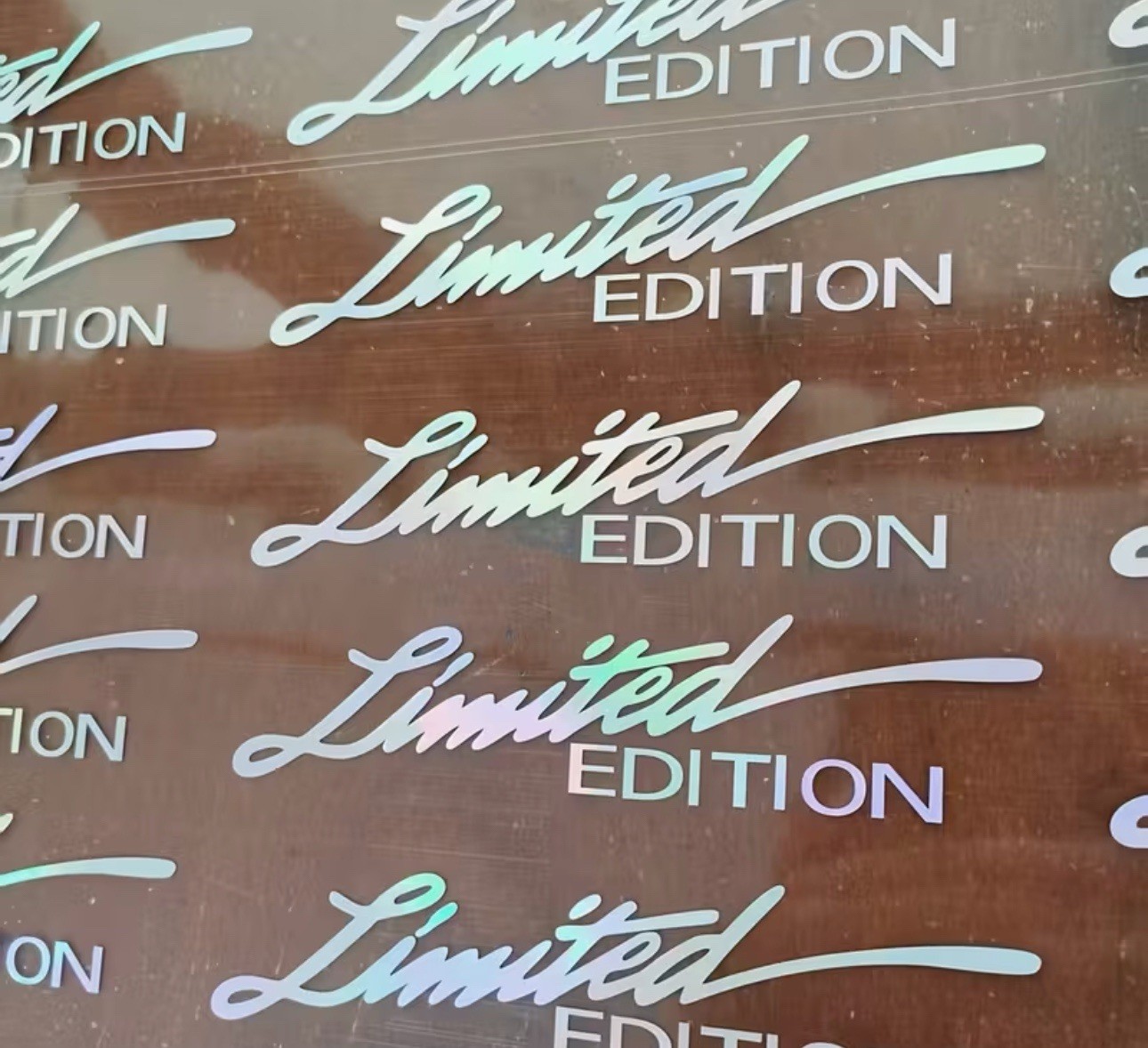 Holographic Limited Edition 6” Laser Decal Sticker Reflective Multicolor 2PC Set