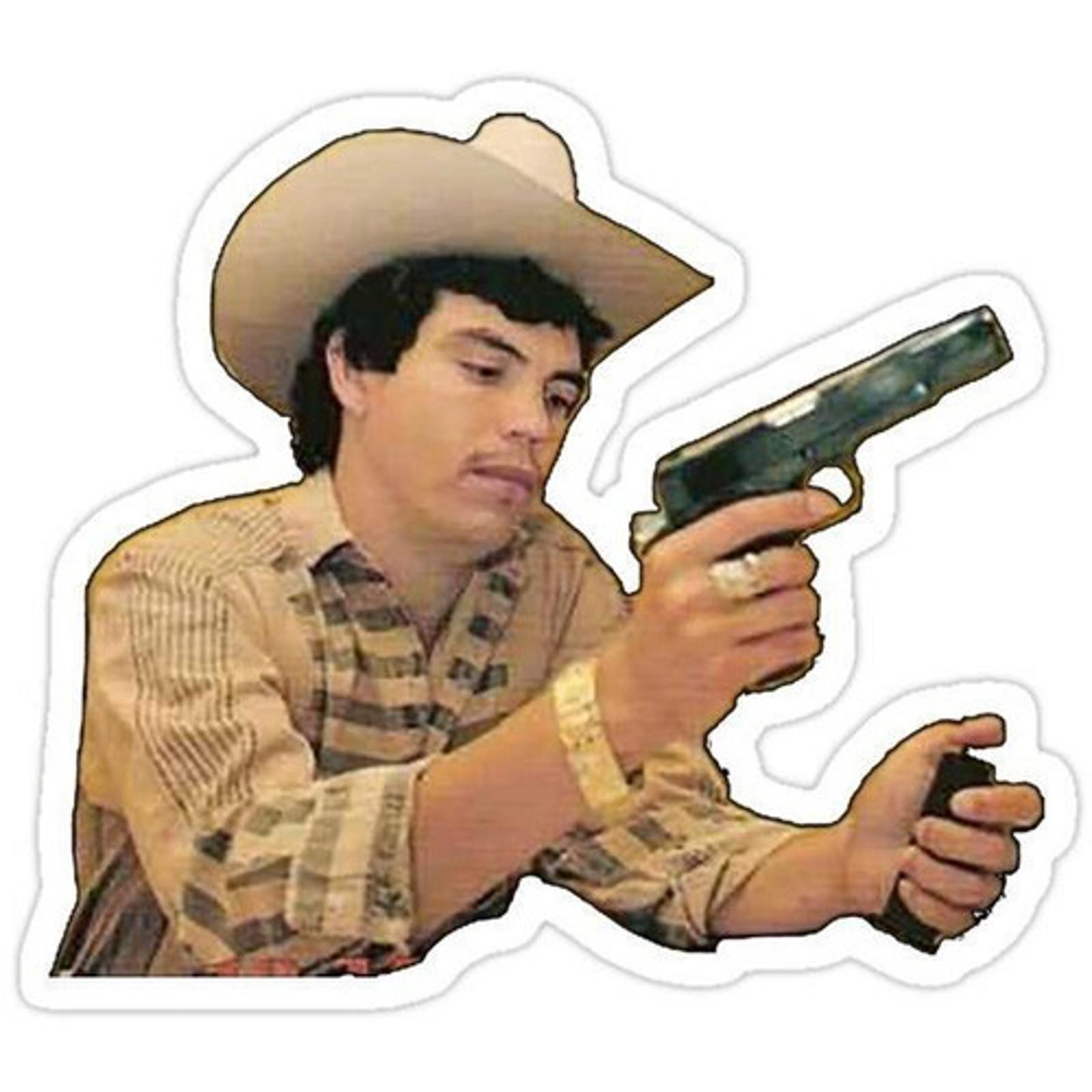 5″Chalino Man with a Gun Vinyl Bumper Sticker