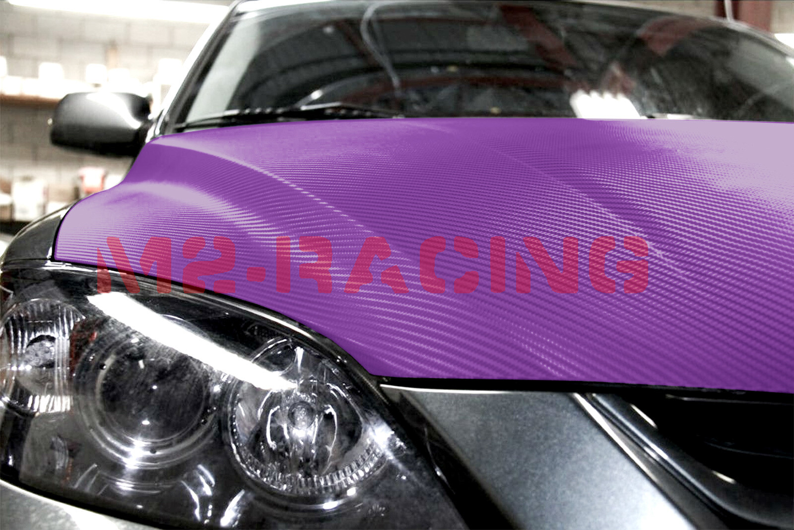 3D Carbon Fiber Purple Matte Textured Car Vinyl Wrap Sticker Decal Film Sheet