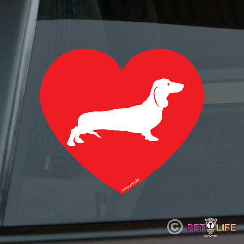 Love Dachshund Sticker Die Cut Vinyl – wiener dog