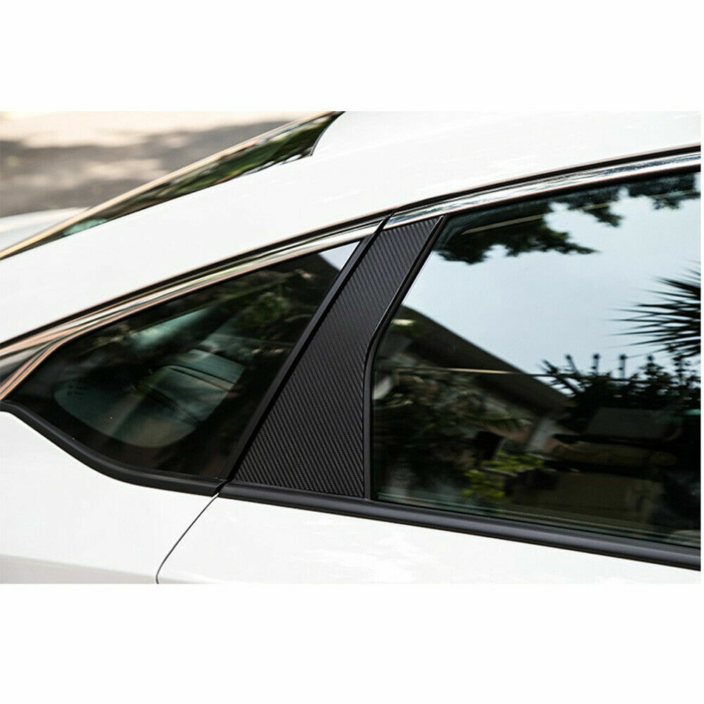 Black Carbon Fiber Car Window Pillar Post Trim Sticker For Honda Accord 2018-21