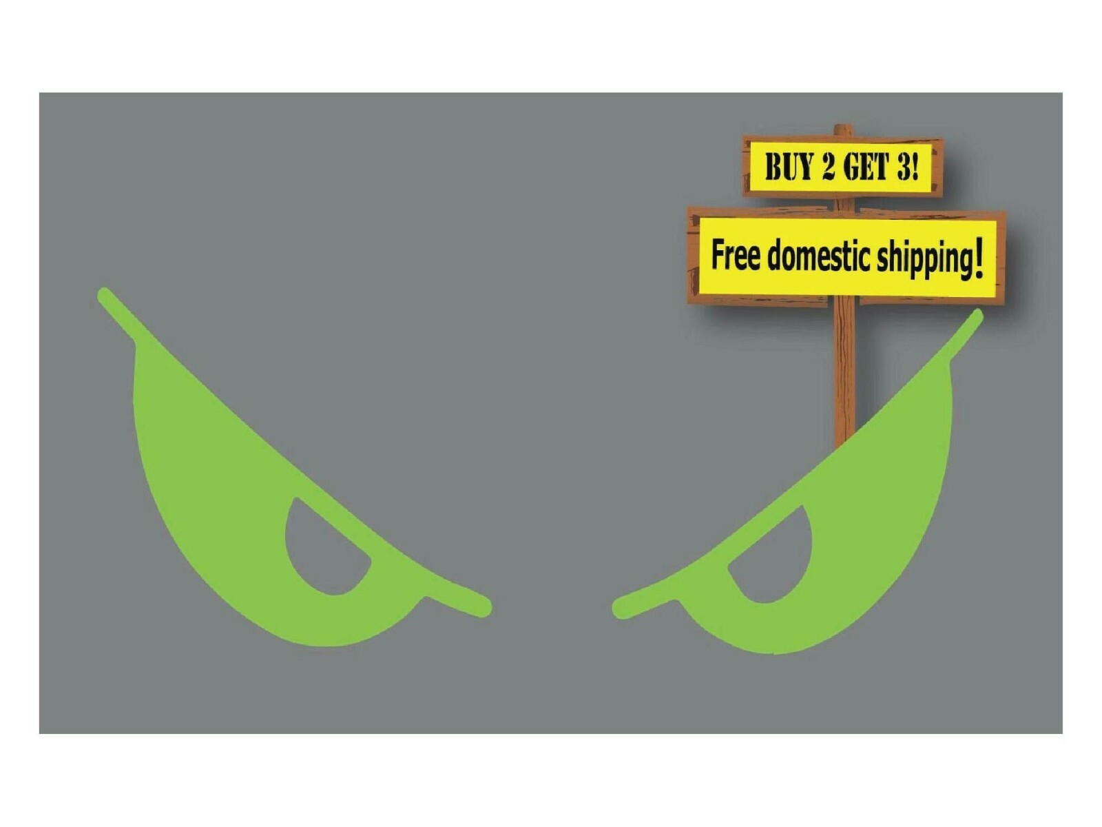 Monster Evil Eyes Helmet Decal Sticker Choose Color 7″ Die Cut p284