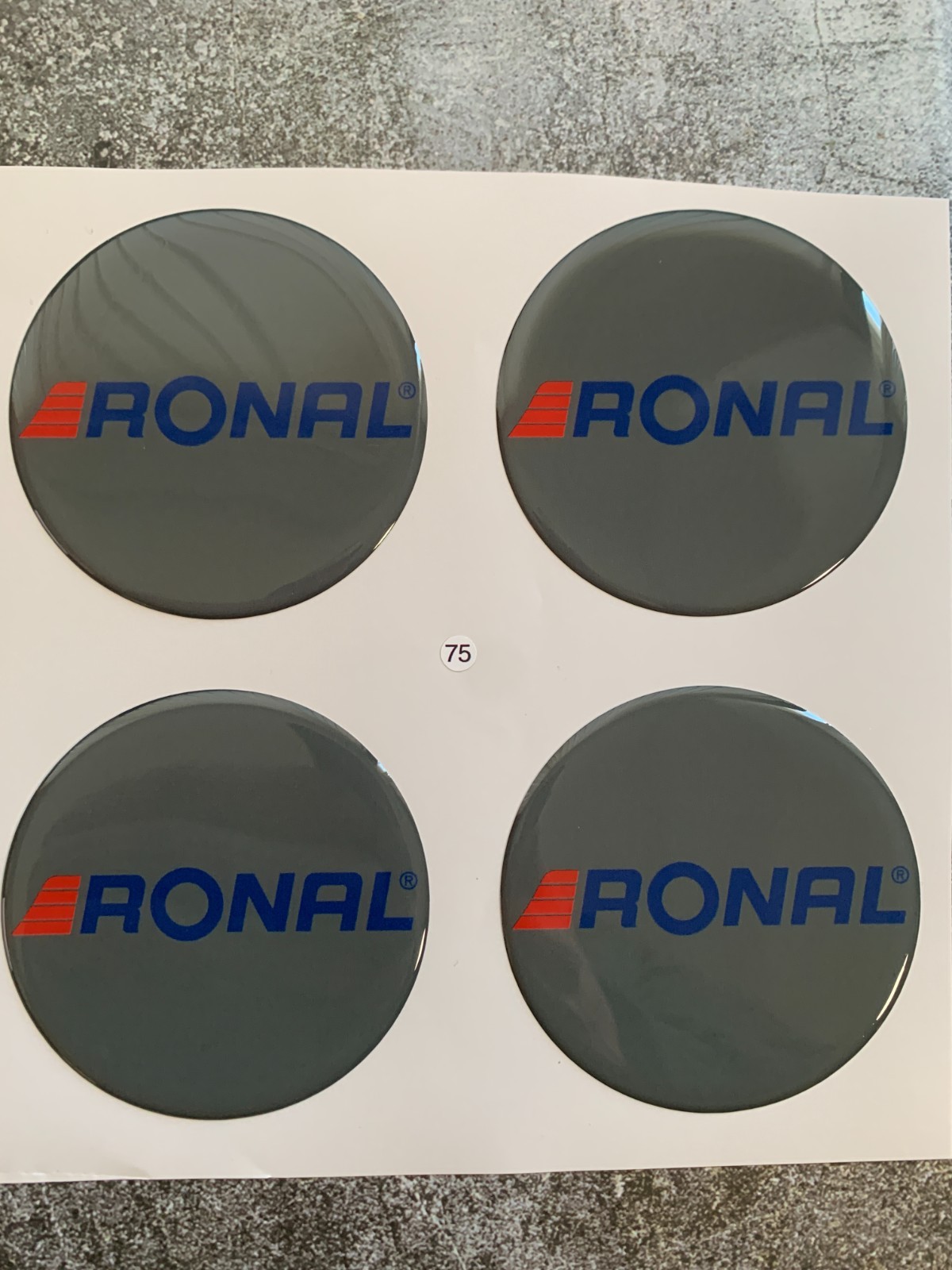 3D print 4 x silicone sticker for hubcaps Ronal hub cap wheel emblem