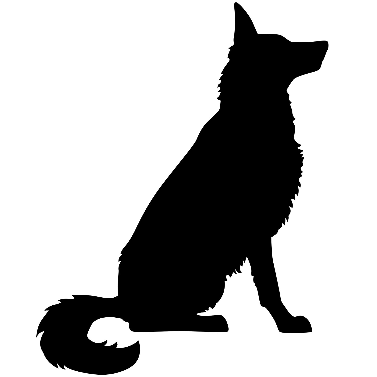 German Shepherd Sticker Dog Breed Silhouette Large Puppy Home (4 Inch)