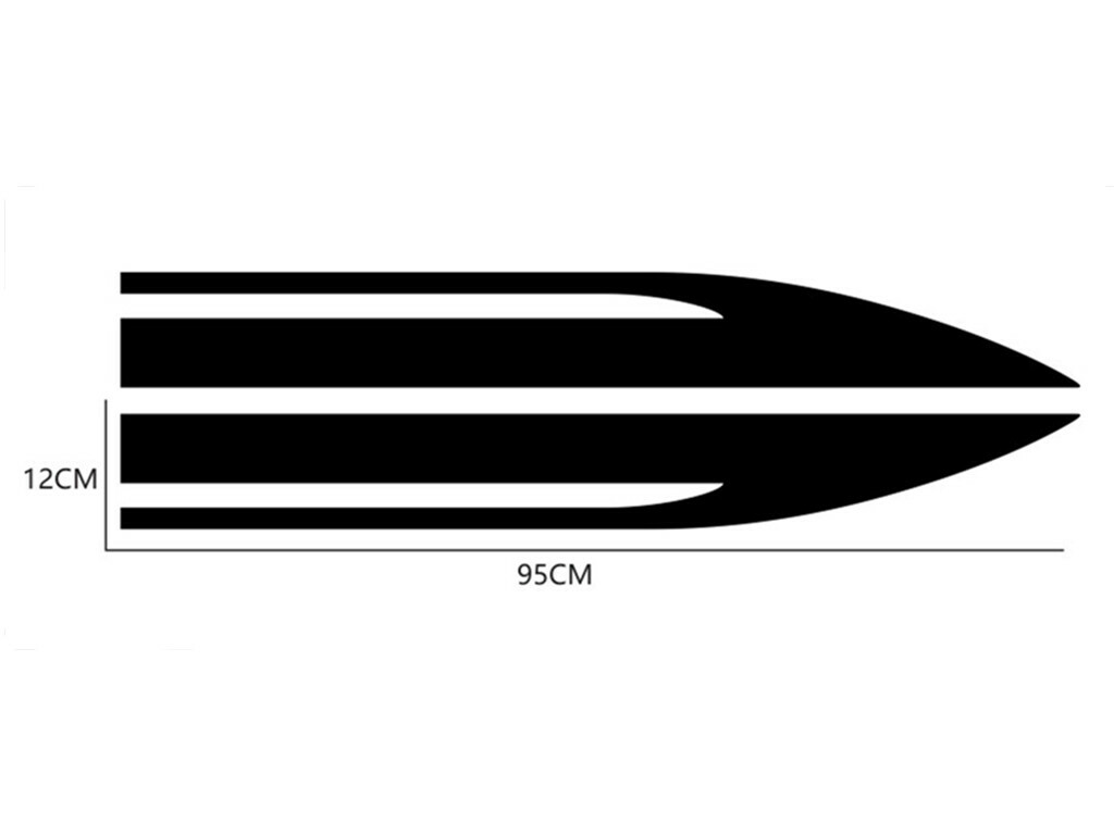 2pcs Long Stripes Stickers Vinyl Decals Graphics Racing Car Bonnet Body Decor