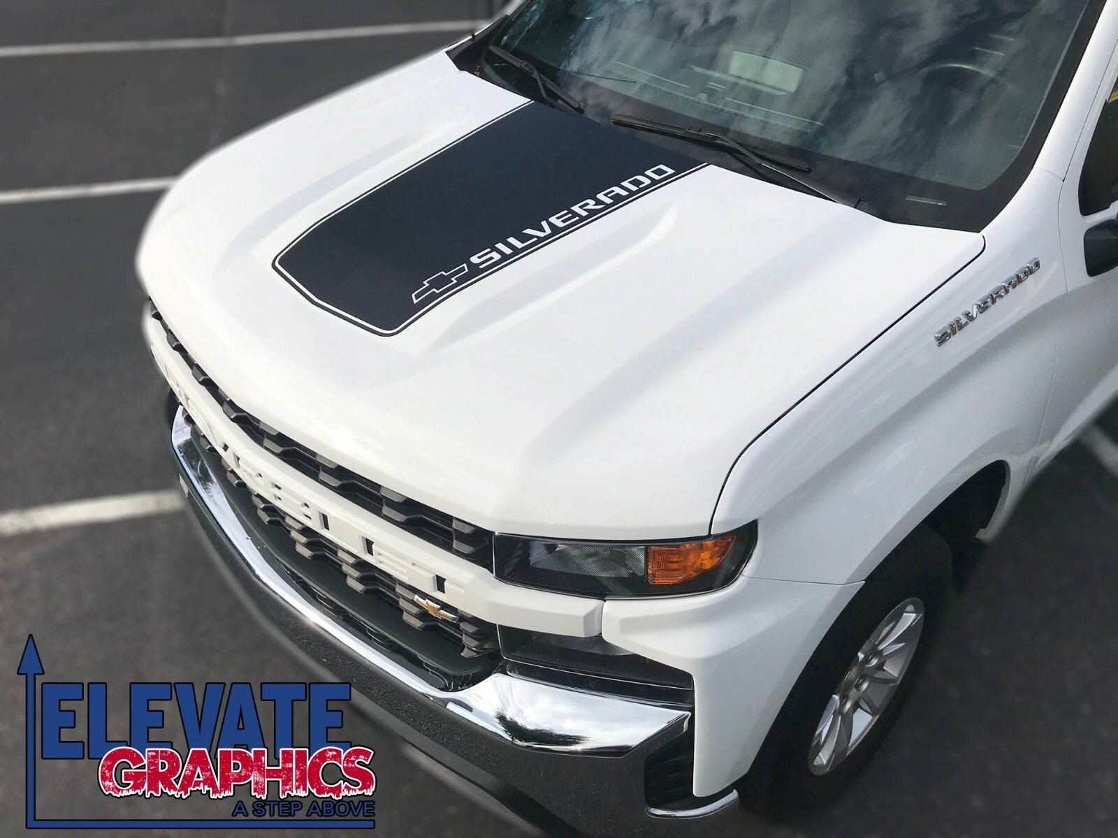 2019-2024 For Chevy Silverado Graphic Center Hood Decals Vinyl Stripes Sticker