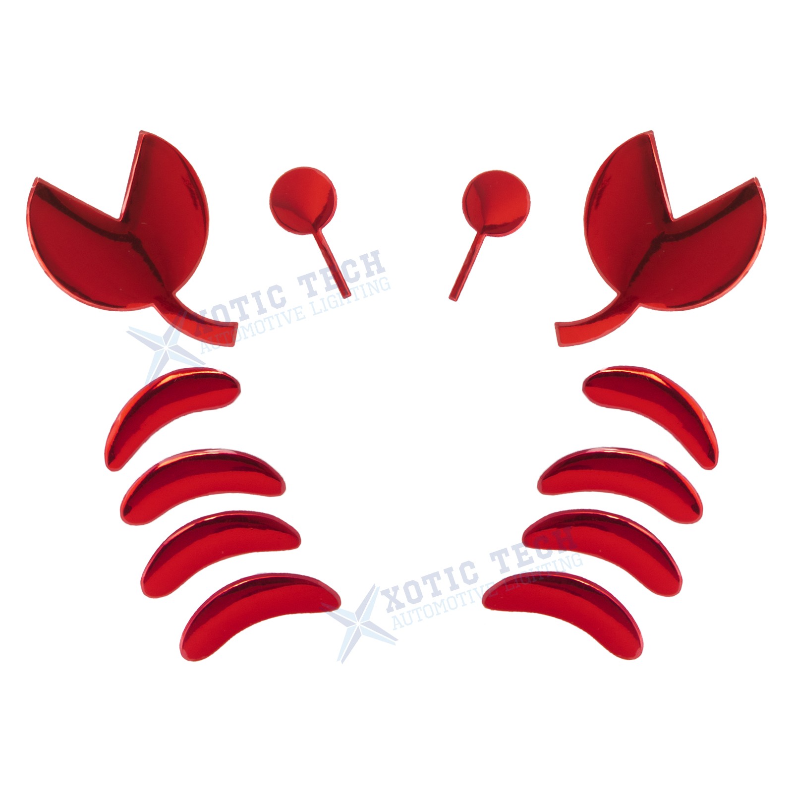 Red 3D Cute Crab Style Sticker for Car Logo Decoration Exterior Waterproof 1PC