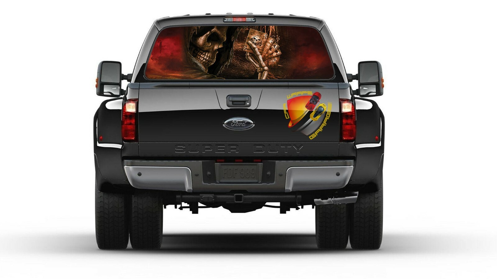Grim Reaper Cards Rear Window Perforated Graphic Decal Vinyl Car Trucks Campers