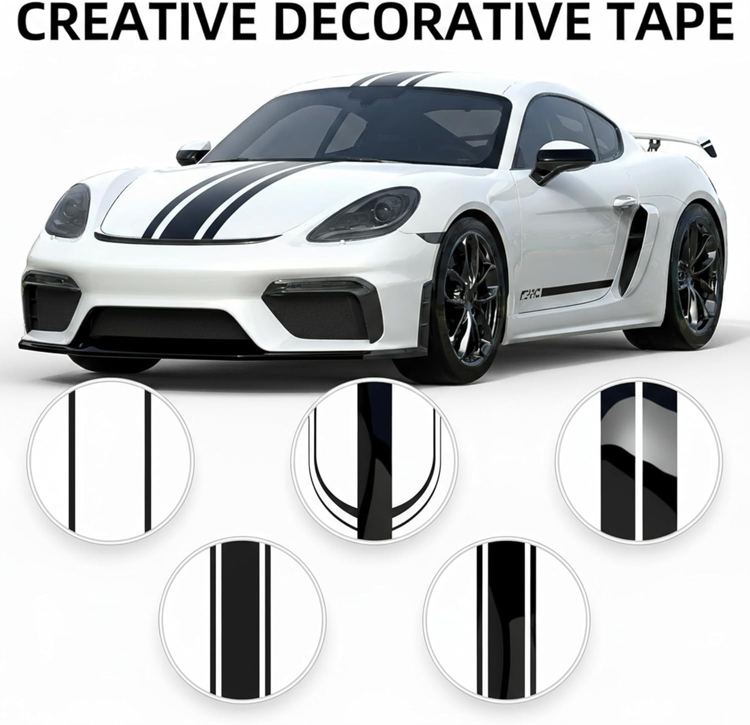 High Gloss Black Vinyl Wrap 4″ x 30ft for DIY Car Exterior and Interior Use