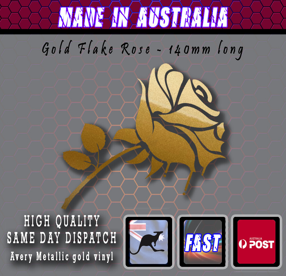 Rose metallic GOLD Vinyl sticker Decal Bumper Window Transfer laptop