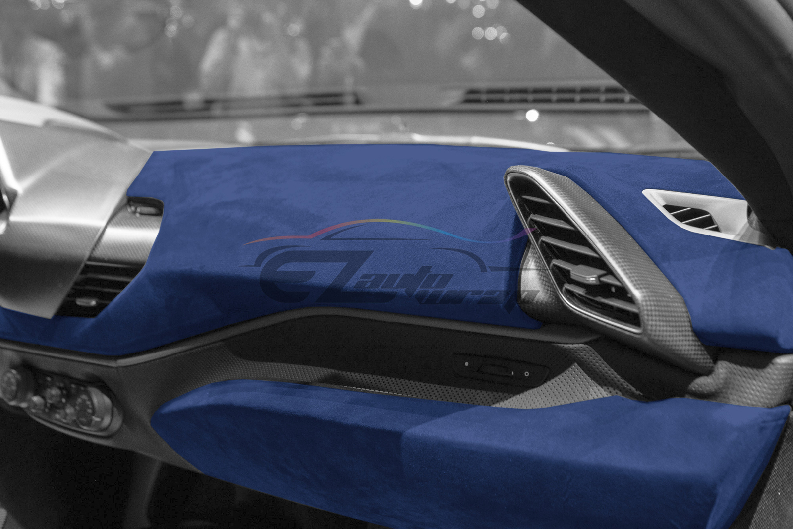 Velvet Stretchable Royal Blue Suede Textured Car Vinyl Wrap Sticker Decal Sheet