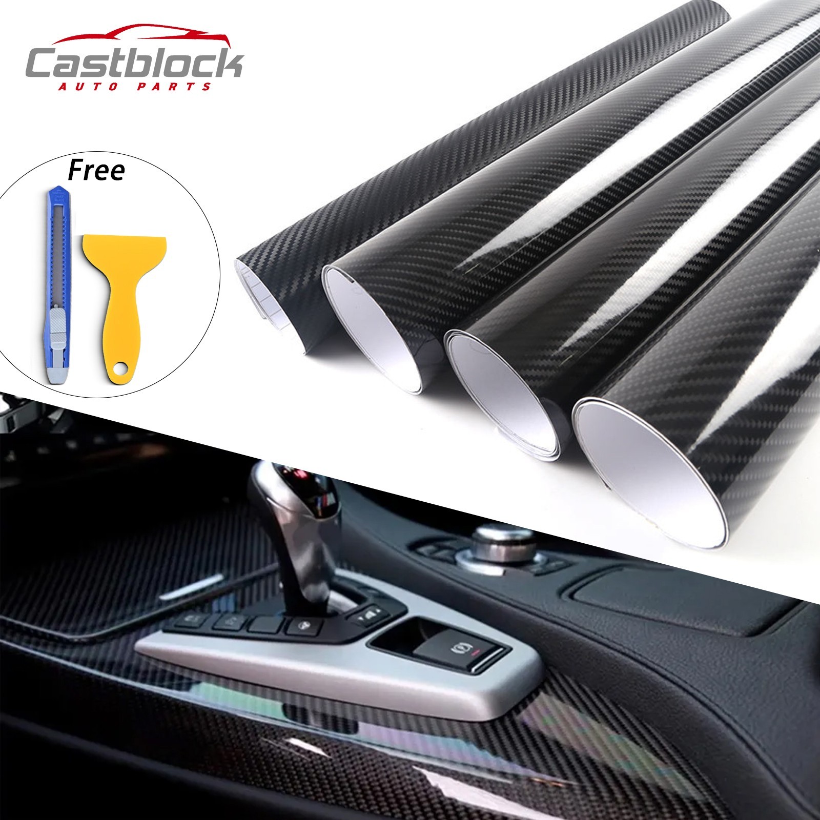 5D Carbon Fiber Black Vinyl Car Wrap Sheet Roll Film Sticker Decal Paper 118*12