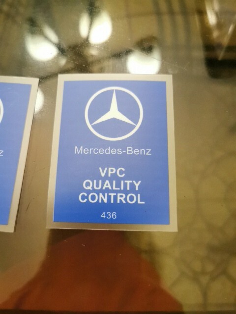 Mercedes-Benz VPC QUALITY CONTROL 436 Label Vinyl Decal Premium