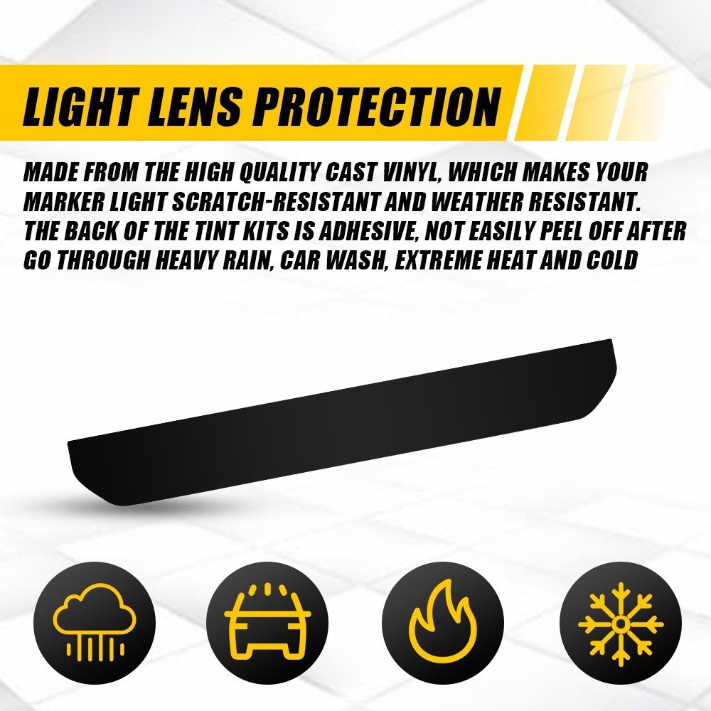4X Side Marker Light PreCut Film Tint For 2024-2025 GMC Sierra Adhesive Backs