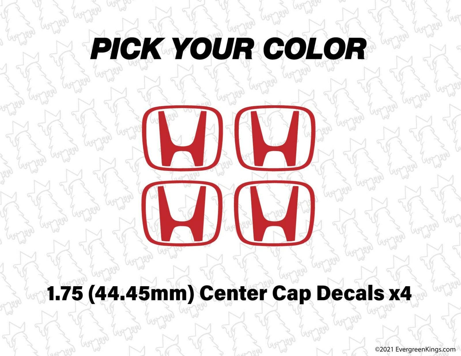 1.75 Inch 44 mm Center Cap Rim Decals for 92-00 Honda Civic Si Fit CRX EG EK EF