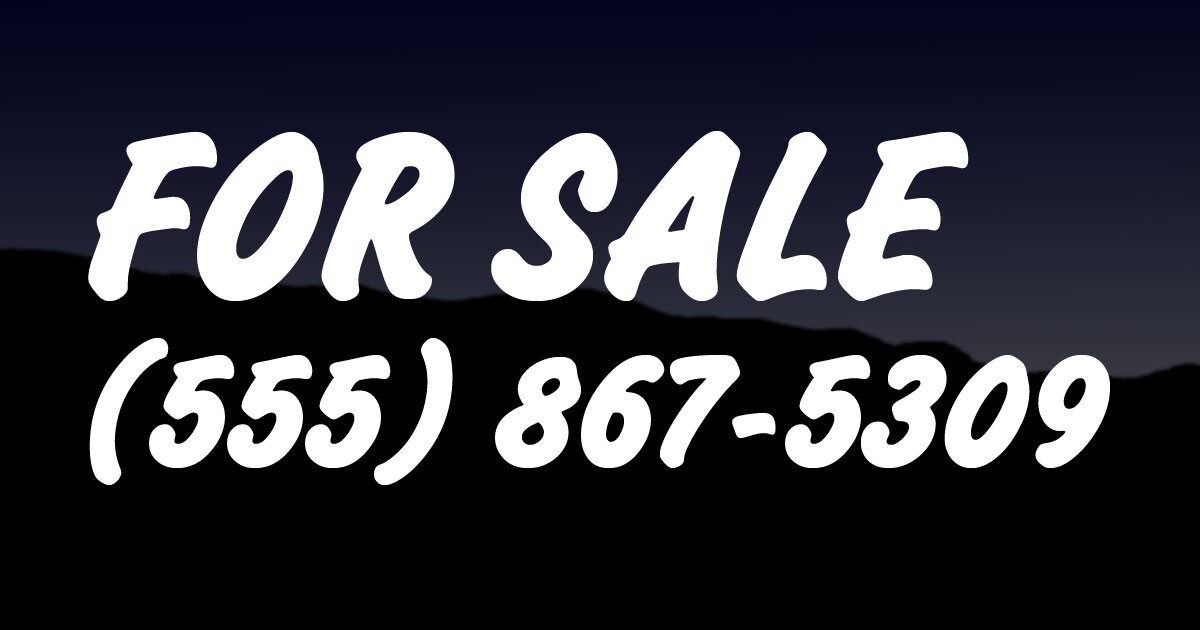 4 FOR SALE SIGNS with Phone Number 4.5″ x 8″ Vinyl Sticker/Decal Truck Car Van